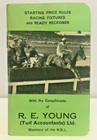 Vintage Horse Racing Memorabilia Booklet R.  E Young 1971 Ready Reckoner Rules
