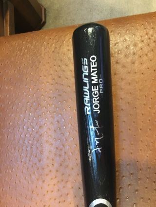 Jorge Mateo Yankees Athletics Signed Autographed Rawlings Baseball Bat Jsa