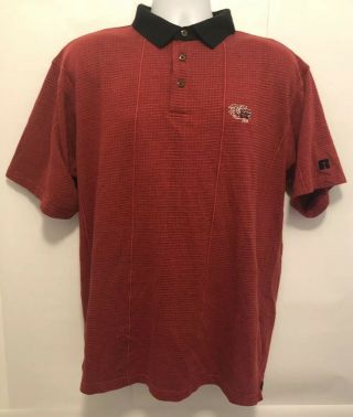 Vintage South Carolina Gamecocks Short Sleeve Polo Shirt Mens Large Red / Black