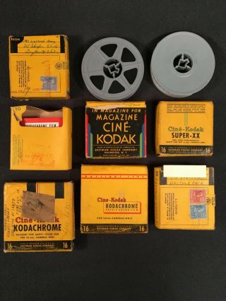 9 Vtg 1945 - 50 Cine - Kodak 16mm Home Movie Film Family,  Travel,  Dayton Kodachrome