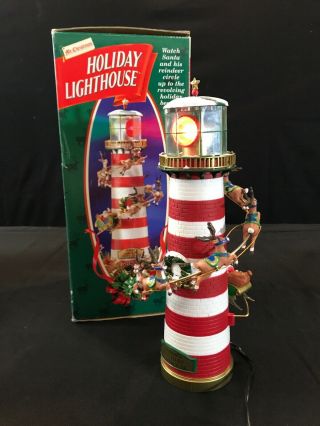 Animated Vintage 1996 Mr.  Christmas Lighted Holiday Lighthouse