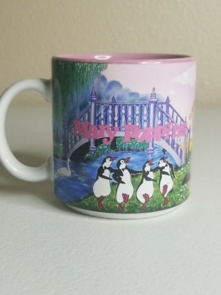 Walt Disney Mary Poppins Retired Vintage Pink Coffee Tea Mug Disneyland Japan