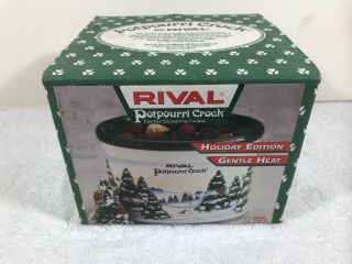 Vintage Rival Holiday Edition Potpourri Crock Pot Simmering Cooker Christmas Nib