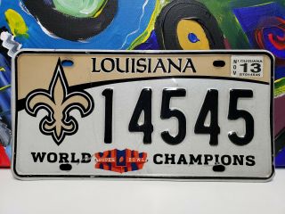 Orleans Saints Louisiana License Plate Vanity Tag Sign Superbowl Xliv Brees