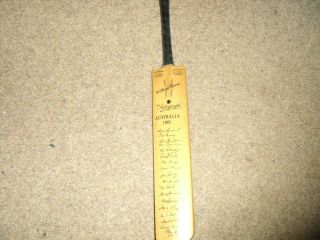 Vintage Signed Pre Printed Miniature Cricket Bat Australia Tour 1961 Will Gunn