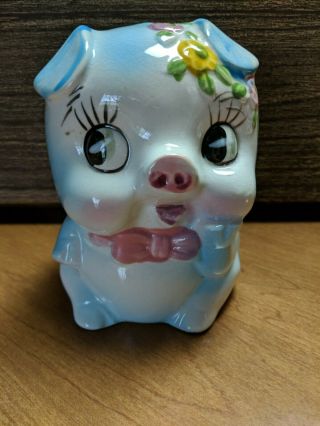 Vintage Pig Piggy Bank - National Potteries Co.  Cleveland Oh.  Made In Japan