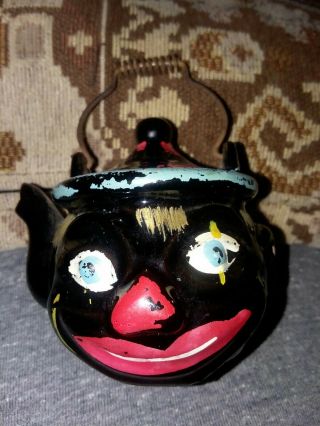 Vintage Americana Clown Face,  Black Face Teapot Salt Or Pepper Shaker,