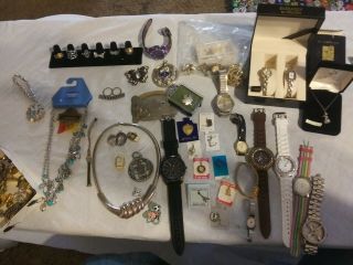 Junk Drawer Vintage Rings,  Sterling Watch Sterling Charms Watches Mixed Jewelry