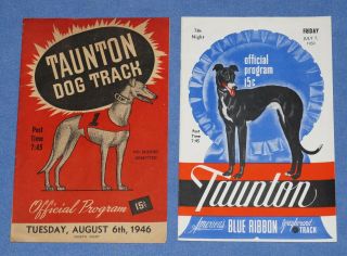 2 Vintage " Taunton Dog Track " Racing Programs (1946 & 1950)