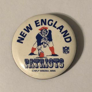 Vintage England Patriots Pinback Button 1 - 3/4” Nfl Football Pin
