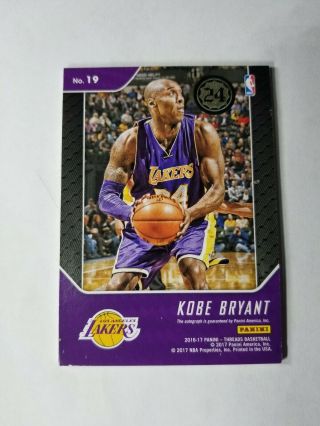 Kobe Bryant Authentic AUTOGRAPH from 2016 - 17 Panini Threads - certified auto 2