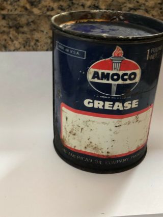 Vintage 1 Lb Amoco Grease Can Full