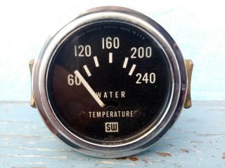 Vintage Sw Stewart Warner Water Temp Gauge 12 Volt Temperature Hot Rod Rat 2 1/8