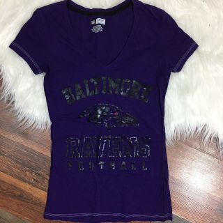 Baltimore Ravens Womens Shirts 2 Shirt Bundle NFL Vneck Size Small 3