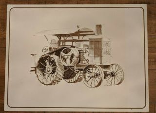 Vintage Sketch Drawing Of Hart Parr Old Reliable Tractor White Farm By Mcmanus
