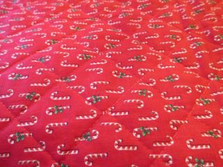 Vintage Cranston Quilted Christmas Print Fabric - 3/4 Yard - Double Sided