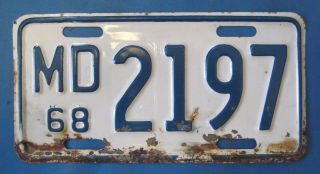 1968 Maryland Motorcycle License Plate