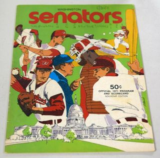Signed Vintage 1971 Senators Program & Scorecard - Scored Vs.  Yankees Bc1225