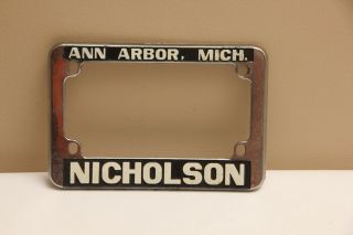 Nicholsons Powersports Ann Arbor Michigan Motorcycle Dealer License Plate Frame