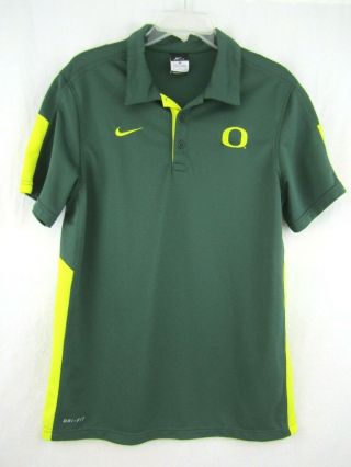 Nike Dri - Fit University Of Oregon Ducks Ncaa Green Golf Polo Shirt Size Small