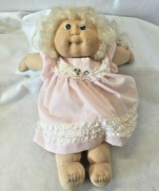 Vintage Cabbage Patch Kids 1978 1982 Blonde Hair Blue Eyes With Outfit 16 " F09