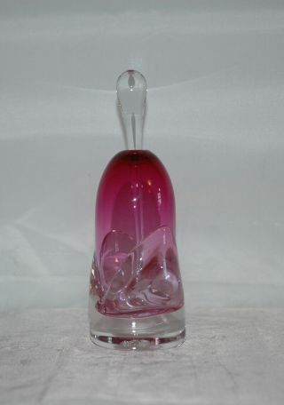 Vintage Hand Blown Art Glass Perfume Bottle,  Signed