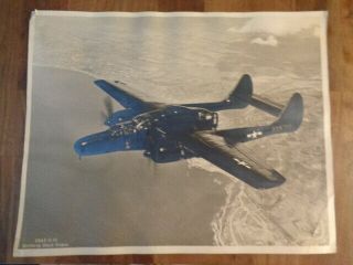 Vintage Wwii Usaf P - 61 Northrop Black Widow 11 X 14 In.  B&w Stock Photo