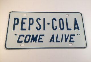 Vintage Pepsi Cola “come Alive” License Plate Tag