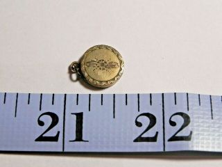 Vintage Gold Filled Mini Round Locket Engraved R 2
