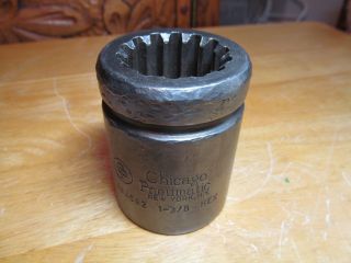 Vintage Chicago Pneumatic Cp 5 Spline Drive 1 - 3/8 " Hex Impact Socket - 6 Point