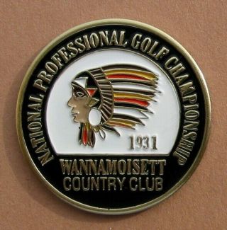 1931 Us Pga Championship Old Vintage Hand Painted Embossed Golf Ball Marker Coin