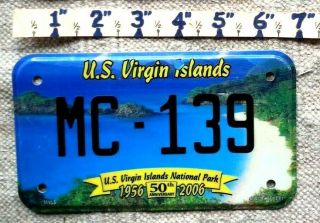 Virgin Islands License Plate Tag 1996 Motorcycle