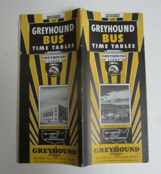 Old Vintage 1938 - Greyhound Bus - Time Table / Brochure - Nov.  - Dec.