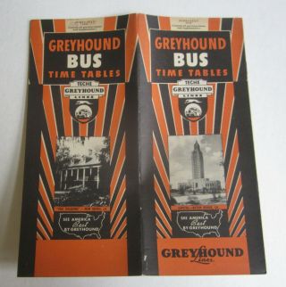 Old Vintage 1937 - Greyhound Bus - Time Table / Brochure - June - July
