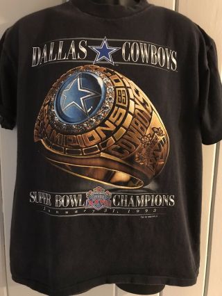 Vtg 1993 Salem Nfl Dallas Cowboys Bowl Ring T - Shirt Sz Large