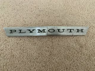 Vintage Oem 1964 Plymouth Valiant Front Hood Emblem Nameplate Insignia 2445143