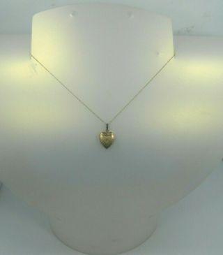 Exquisite Vintage 14k Yellow Gold Filled Diamond Mini Heart Shaped Locket