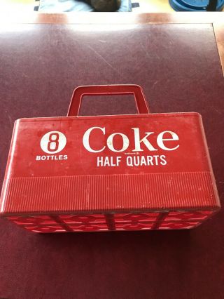 Vintage Plastic Coke Coca Cola Bottle Carrier Holds 8 - 16 Oz/half Quarts