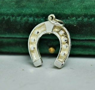 Vintage Sterling Silver Charm Pendant With A Lucky Horse Shoe Design P685