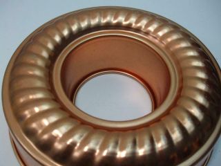 Vintage Mirro Aluminum Bundt Cake Pan Jello Mold 11 Cup Copper Color Ring Tube 3