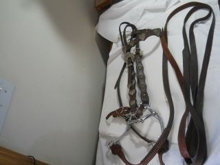 Slightly Leather Headstall Bridle Silver Toned Hearts Snaffle Bit 84 " Reins