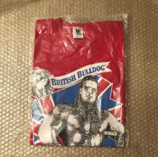 Wwf Vintage 1991 British Bulldog Youth Shirt Age 9/10 Wrestling Wwe Wcw Ecw Aew