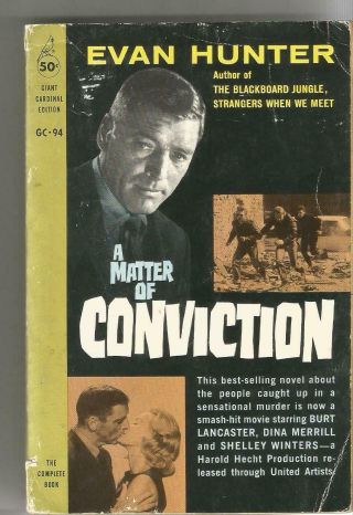 A Matter Of Conviction By Evan Hunter 1960 First Printing