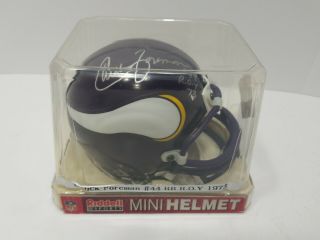 Mini Football Helmet Autographed Signed/chuck Foreman/ 44/r.  O.  Y.  73 