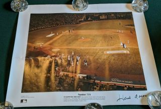 1974 Atlanta Braves Signed 715 Hank Aaron Poster 24x20