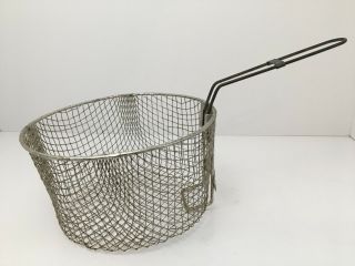Vintage Metal Round Wire Basket With Handle Fryer 8.  25” Diameter Old School