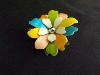 Vintage Sarah Coventry Pastel Enamel Flower Brooch