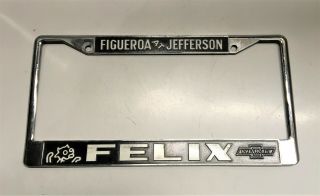 Vintage Felix Chevrolet License Plate Frame Los Angeles