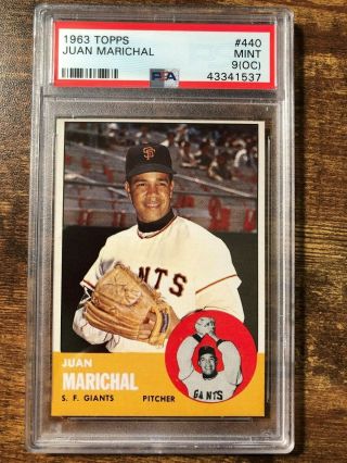 1963 Topps Baseball Card 440 Juan Marichal San Francisco Giants Psa 9 Mt Oc