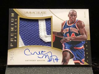 24/25 Anthony Mason 2013 - 14 Immaculate Premium Patches Auto Autograph Patch